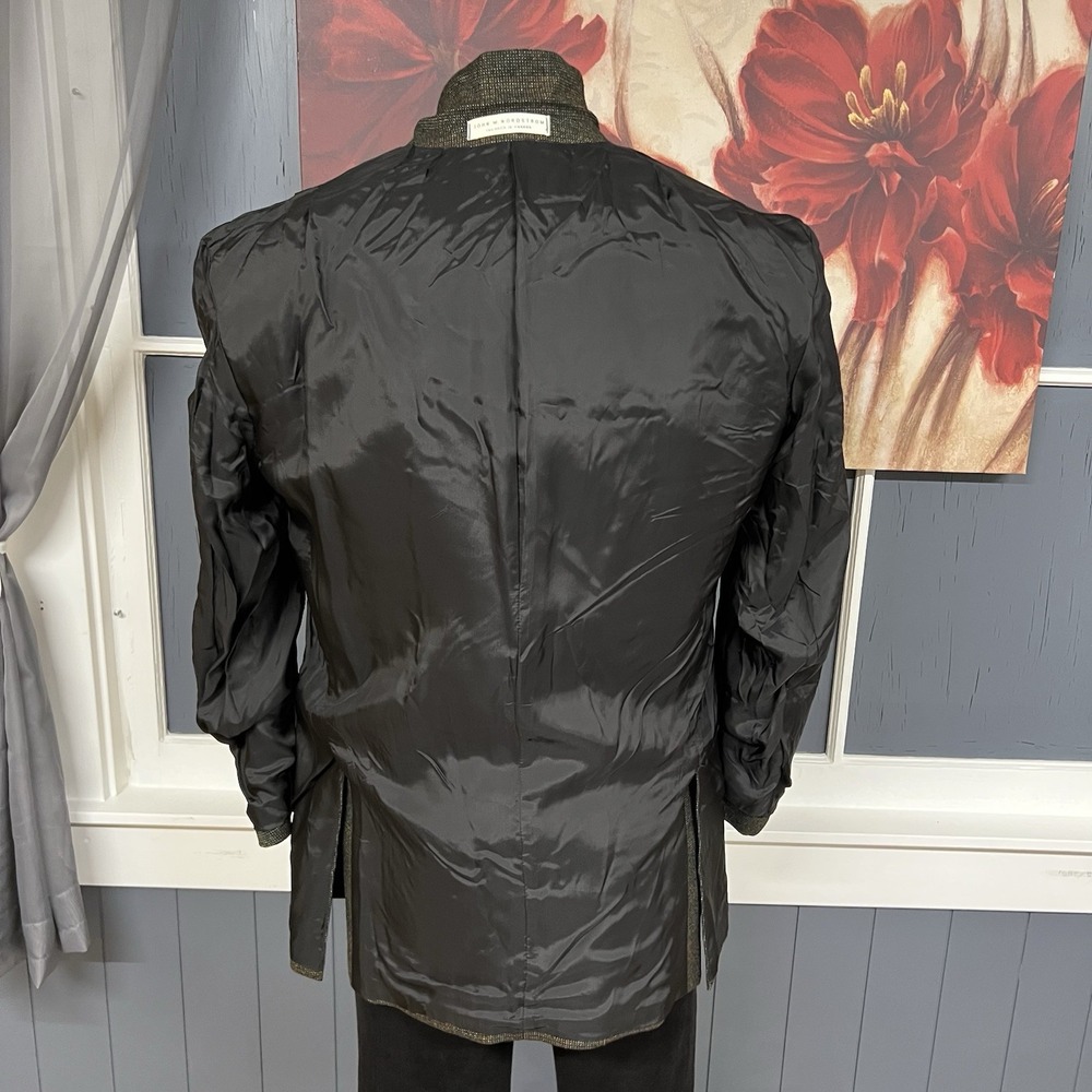 John W. Nordstrom Australian Merino Blazer Mens 42R Shoulder Pads 3 Button - Picture 11 of 12